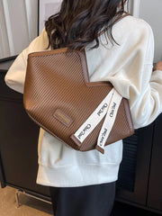 Casual Ribbons All-match Canvas Commuter Versatile Shoulder Student Tote Bag Mssza