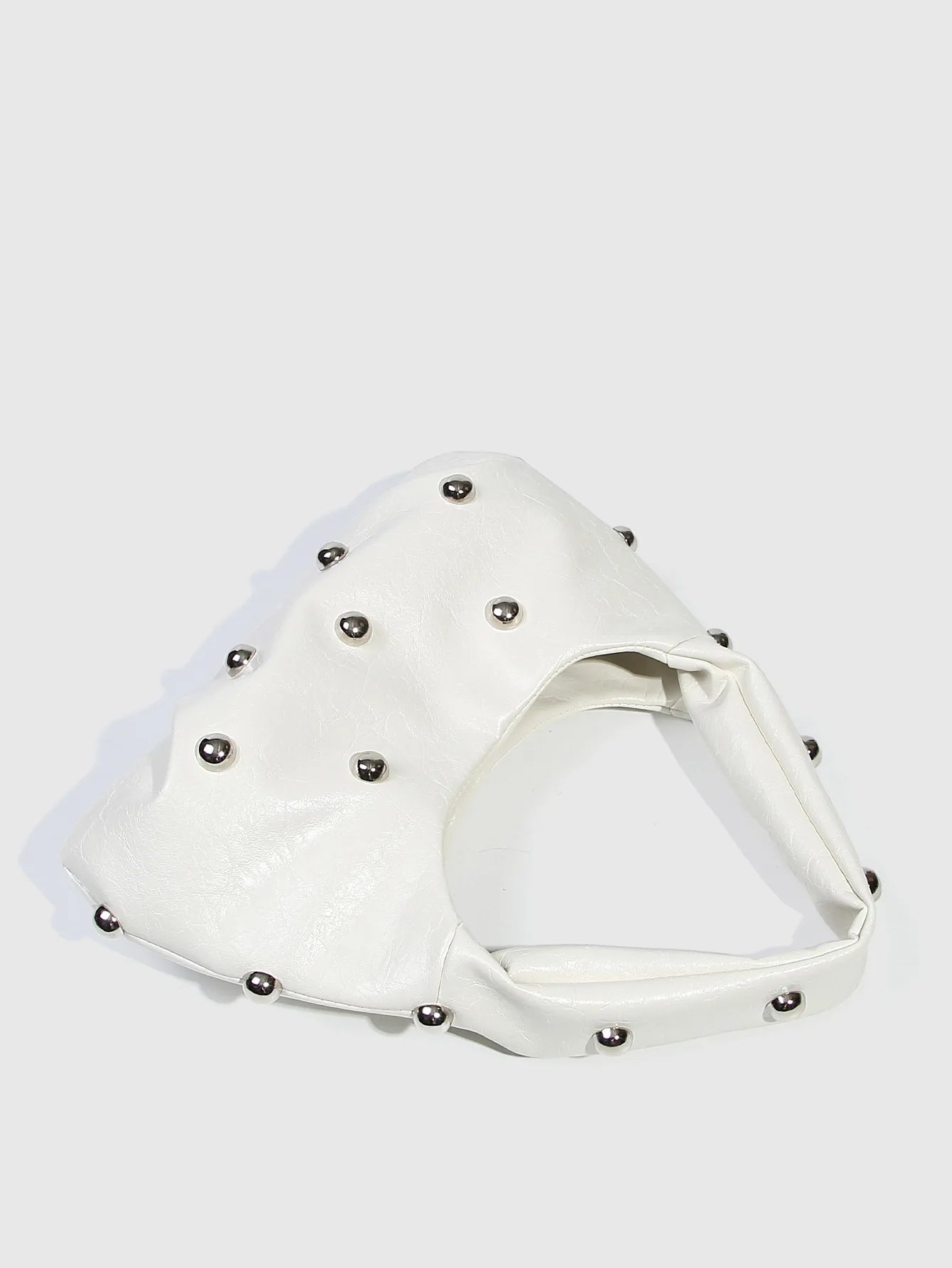 Casual Rivet Soft PU Leather Designer Hobos Half Moon Underarm Bags Mssza