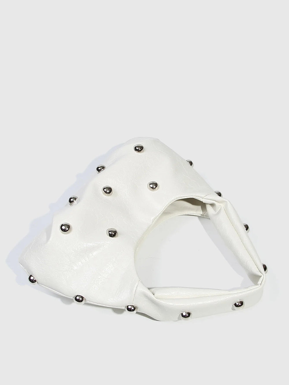 Casual Rivet Soft PU Leather Designer Hobos Half Moon Underarm Bags Mssza