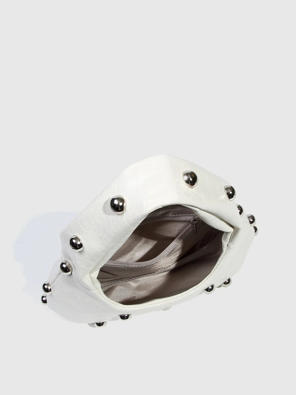 Casual Rivet Soft PU Leather Designer Hobos Half Moon Underarm Bags Mssza
