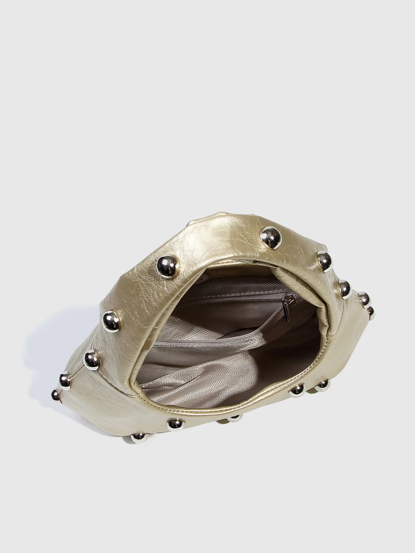 Casual Rivet Soft PU Leather Designer Hobos Half Moon Underarm Bags Mssza