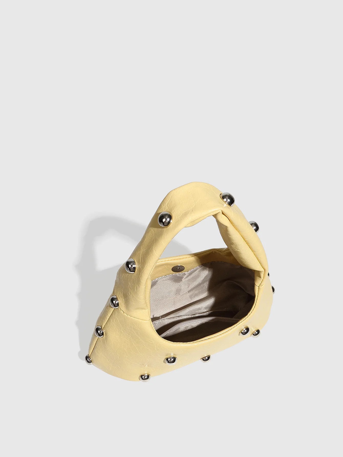 Casual Rivet Soft PU Leather Designer Hobos Half Moon Underarm Bags Mssza