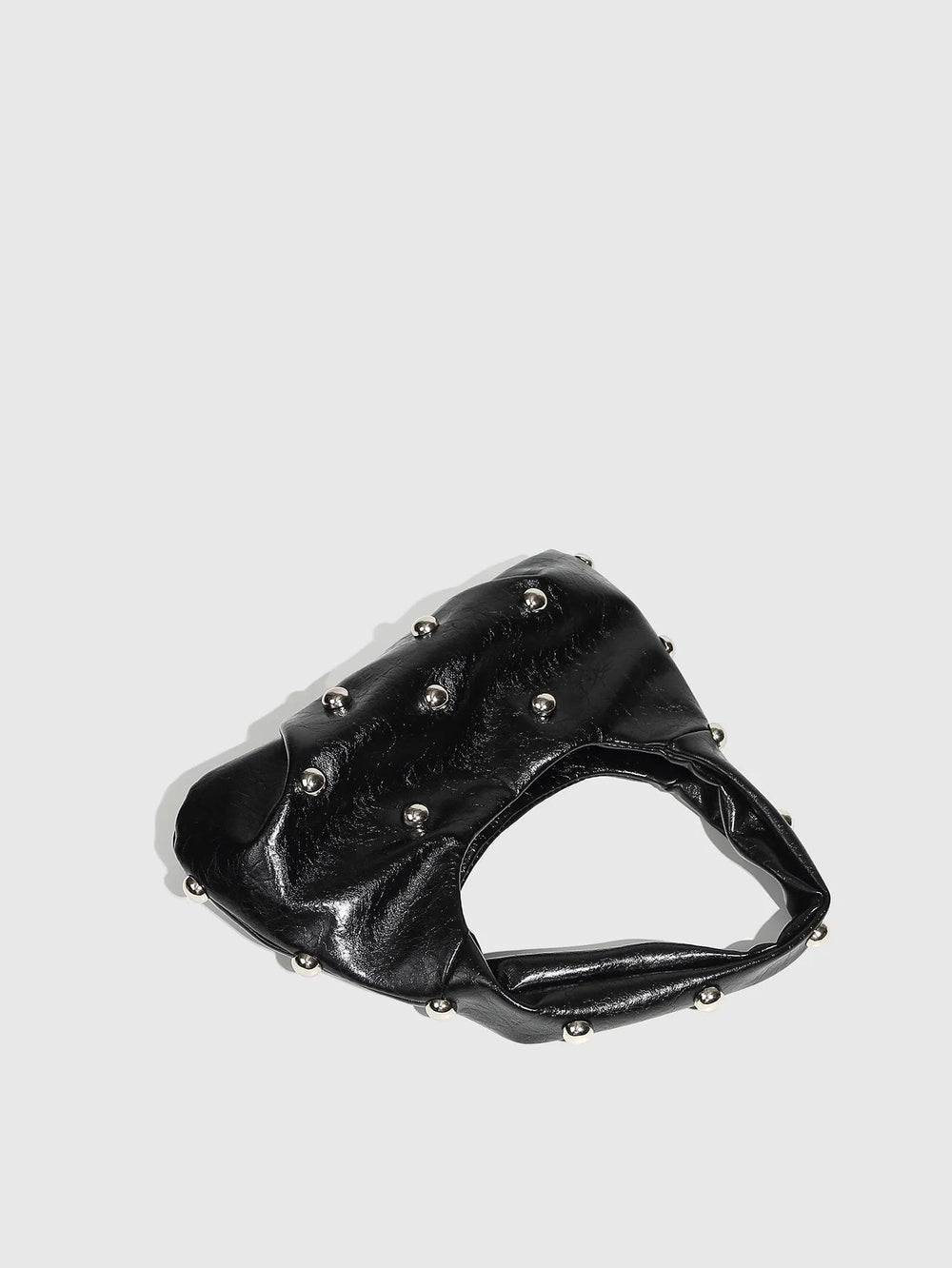 Casual Rivet Soft PU Leather Designer Hobos Half Moon Underarm Bags Mssza
