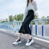 Casual Ruffles Denim High Waist Empire Midi Stretch Skirt Mssza