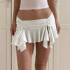 Casual Ruffles Solid Spliced High Waist Mnimalist Mini Chic Skirt Mssza