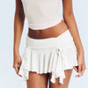 Casual Ruffles Solid Spliced High Waist Mnimalist Mini Chic Skirt Mssza