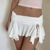 Casual Ruffles Solid Spliced High Waist Mnimalist Mini Chic Skirt Mssza