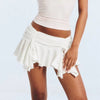 Casual Ruffles Solid Spliced High Waist Mnimalist Mini Chic Skirt Mssza