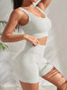 Seamless Ribbed Crop Tank High Waist Shorts 2 Piece Yoga Sets Mssza