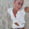Casual See Through Sleeveless Vest Slim Hip Package Skirts Suit Crop Top Sets Mssza