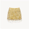 Casual Sequin Bead Print Lace Up Flower Slim Straight Mini Skirt Mssza