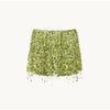 Casual Sequin Bead Print Lace Up Flower Slim Straight Mini Skirt Mssza