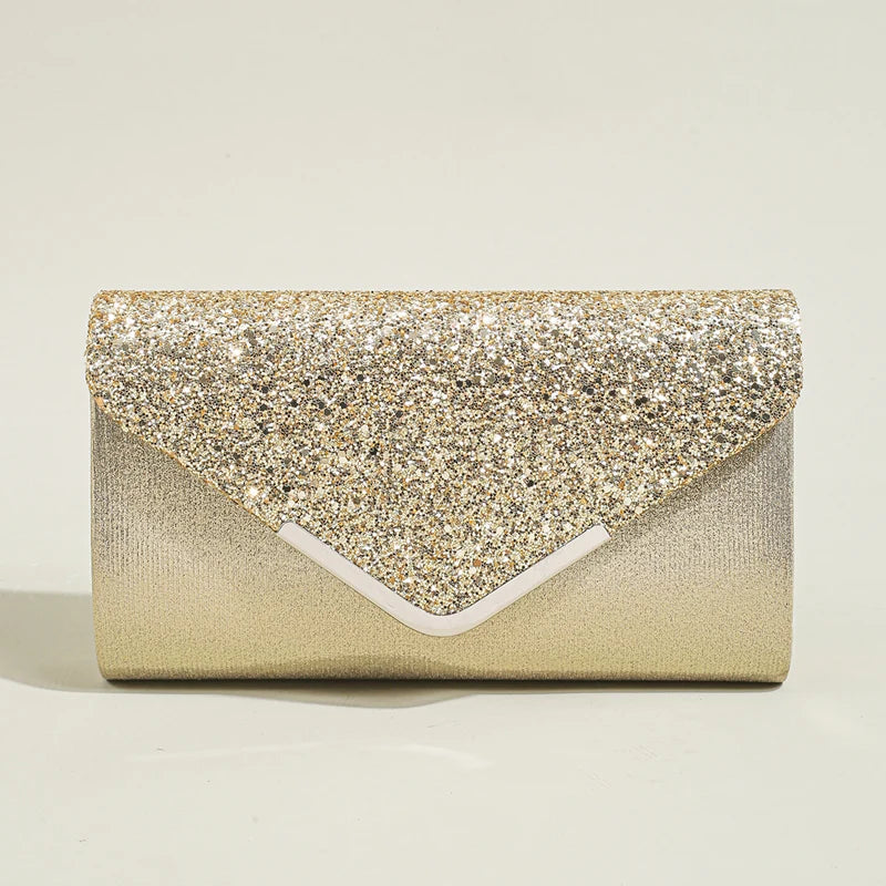 Casual Sequin Clutch Purse chain Shoulder Evening Envelope Cross Body Handbag Mssza