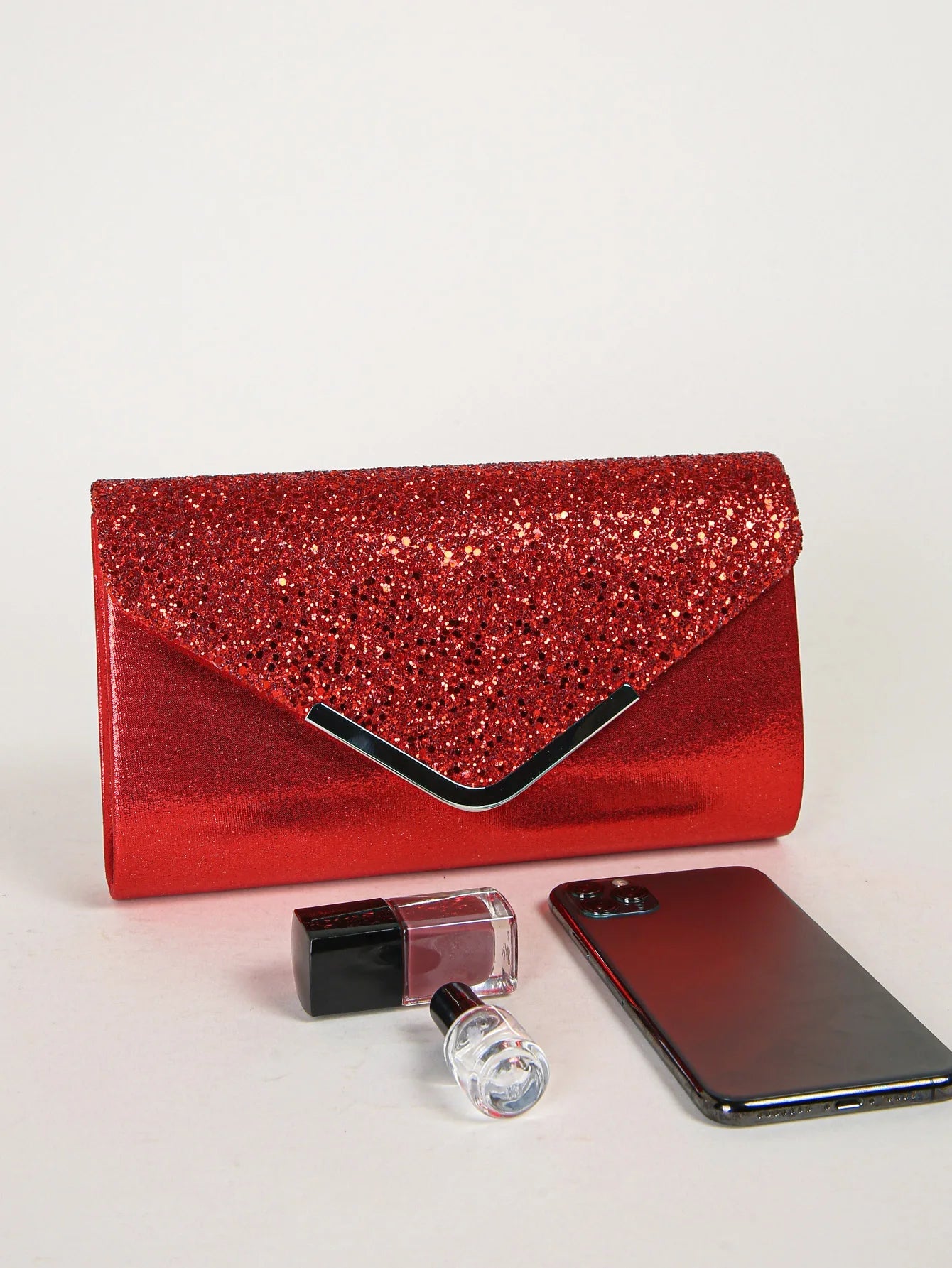 Casual Sequin Clutch Purse chain Shoulder Evening Envelope Cross Body Handbag Mssza