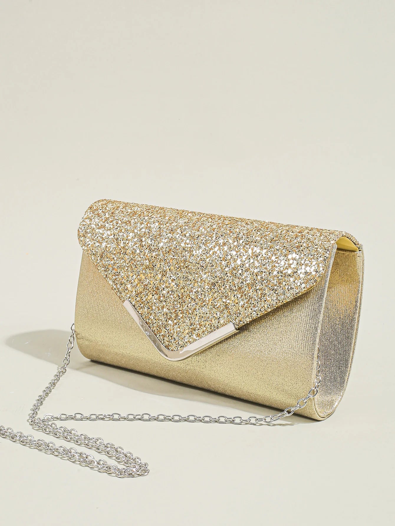 Casual Sequin Clutch Purse chain Shoulder Evening Envelope Cross Body Handbag Mssza