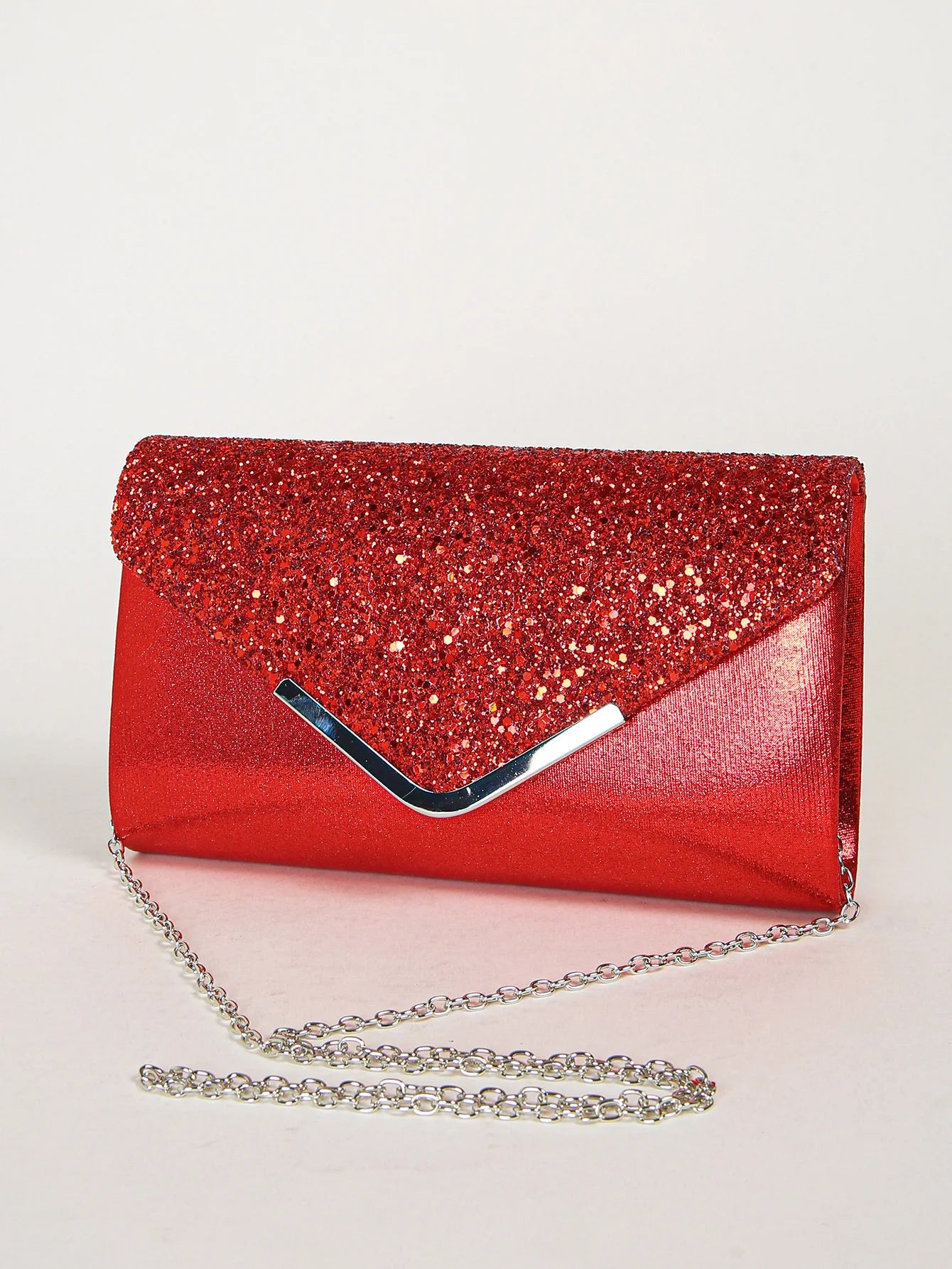 Casual Sequin Clutch Purse chain Shoulder Evening Envelope Cross Body Handbag Mssza