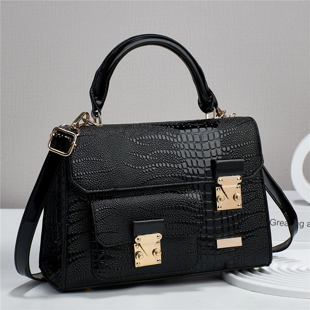 Casual Sequined Satchels One Shoulder rivet Large Capacity Crossbody Solid Bag Mssza