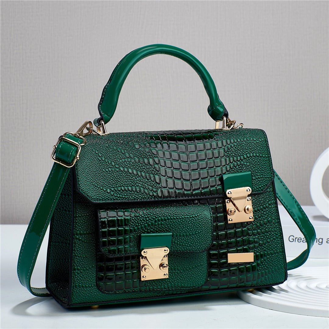 Casual Sequined Satchels One Shoulder rivet Large Capacity Crossbody Solid Bag Mssza