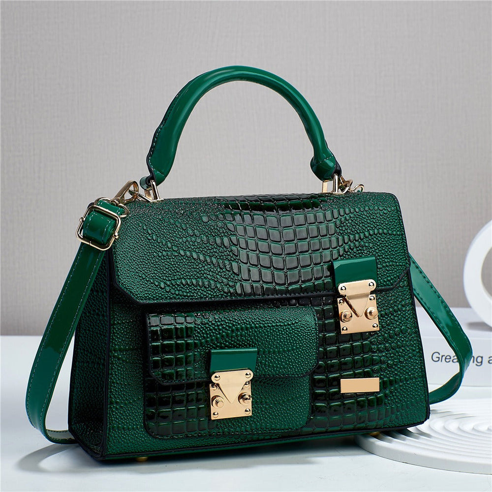 Casual Sequined Satchels One Shoulder rivet Large Capacity Crossbody Solid Bag Mssza