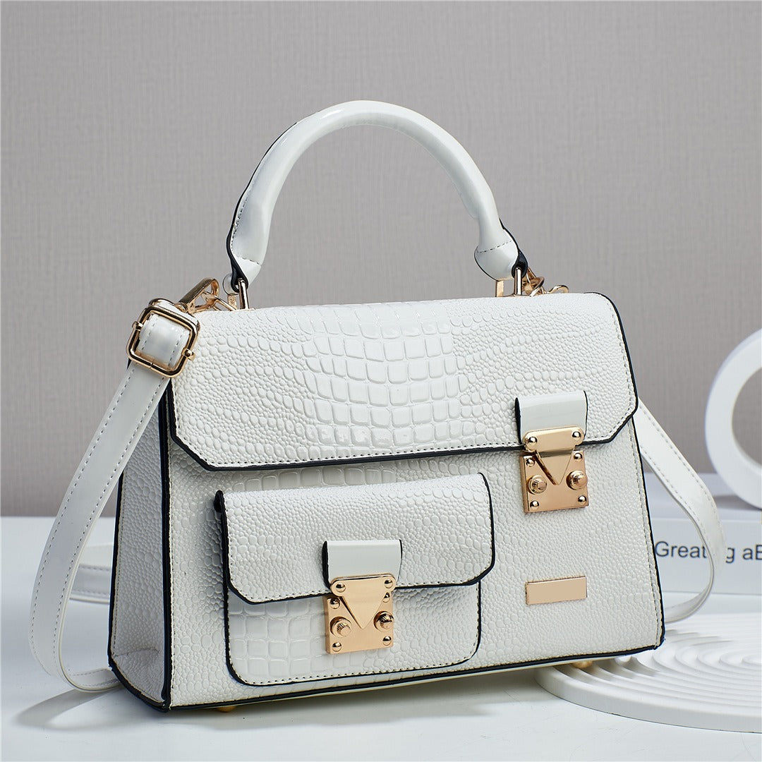 Casual Sequined Satchels One Shoulder rivet Large Capacity Crossbody Solid Bag Mssza