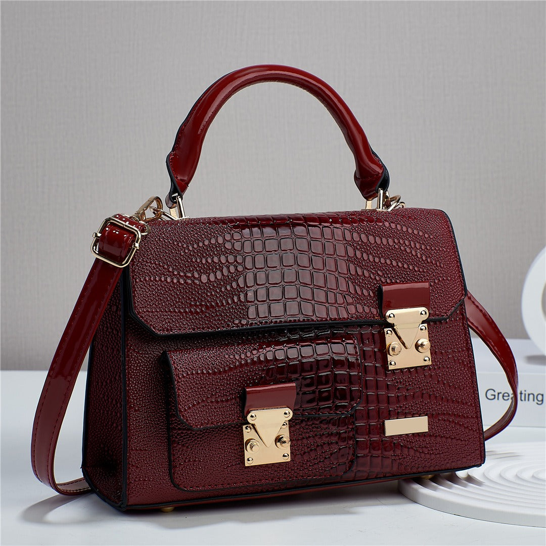 Casual Sequined Satchels One Shoulder rivet Large Capacity Crossbody Solid Bag Mssza