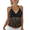 Casual Sequins Shine Bright Like a Diamond in Our Sparkly Halter Neck Tank Top Mssza