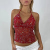 Casual Sequins Shine Bright Like a Diamond in Our Sparkly Halter Neck Tank Top Mssza