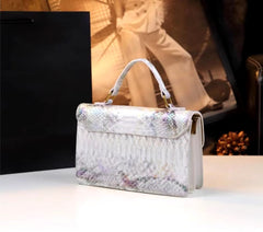Casual Serpentine Leather Interior Zipper Pocket Small Square Crossbody Shoulder Bags Mssza
