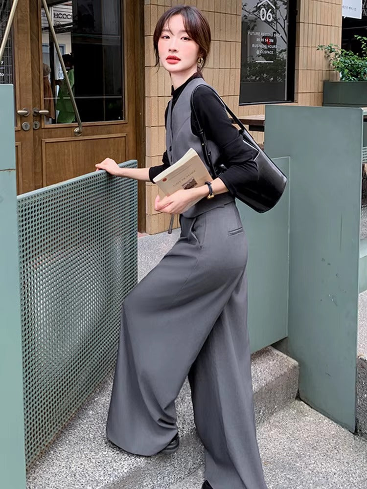 Casual Shirt Irregular With Wide Leg Trousers 3 Pieces Pants Sets Mssza