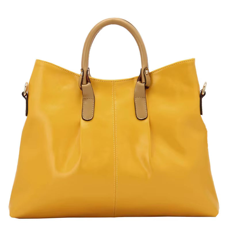 Casual Shopping Single Shoulder Crossbody Retro Cowhide Leather Handbag Mssza