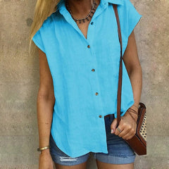 Casual Short Sleeve Blouse Shirt Mssza
