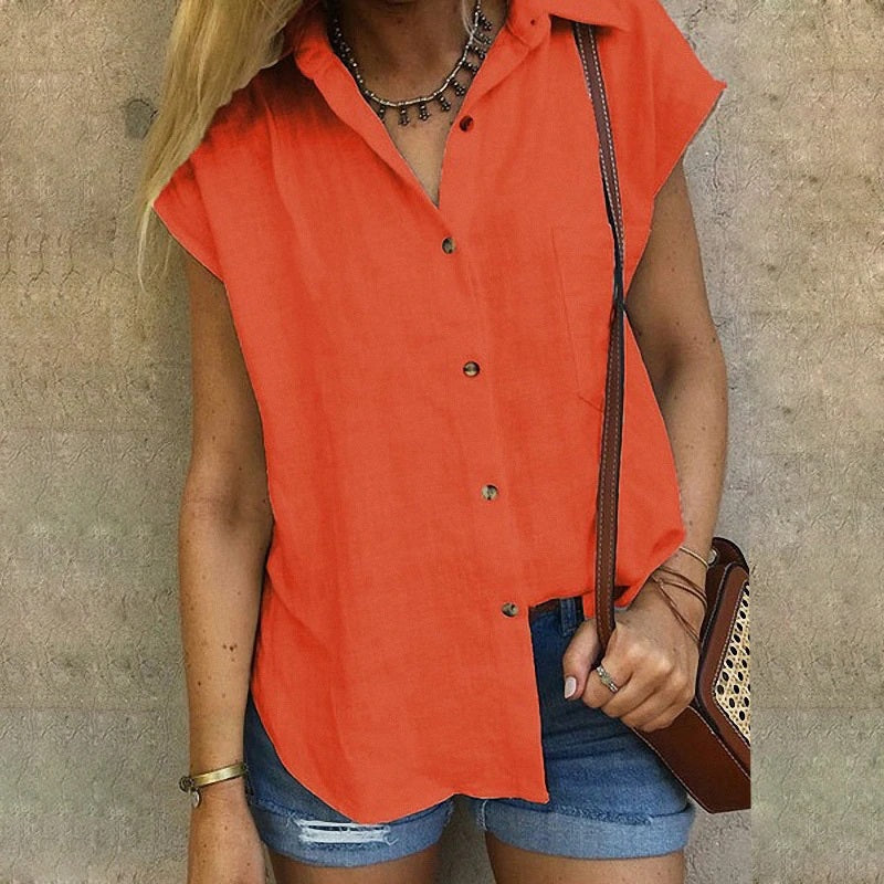 Casual Short Sleeve Blouse Shirt Mssza