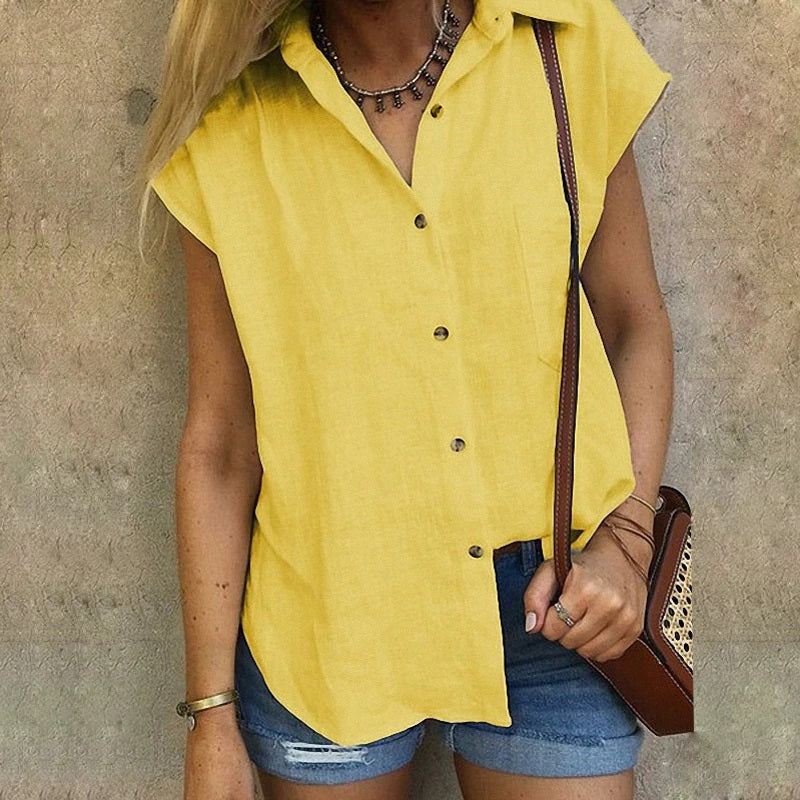Casual Short Sleeve Blouse Shirt Mssza