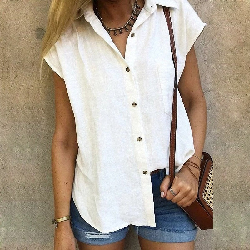 Casual Short Sleeve Blouse Shirt Mssza