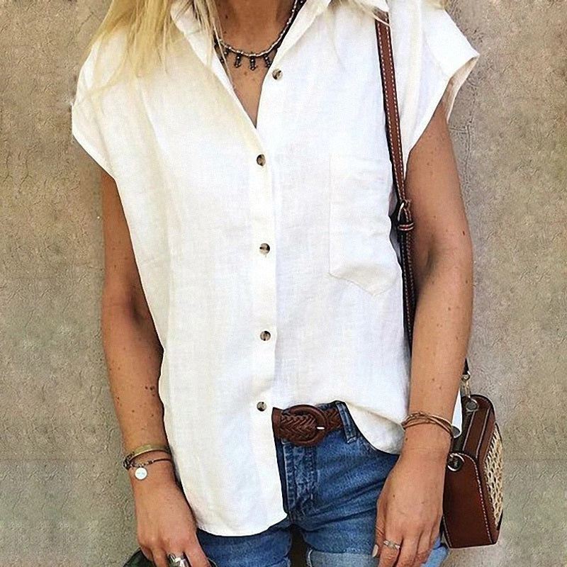 Casual Short Sleeve Blouse Shirt Mssza