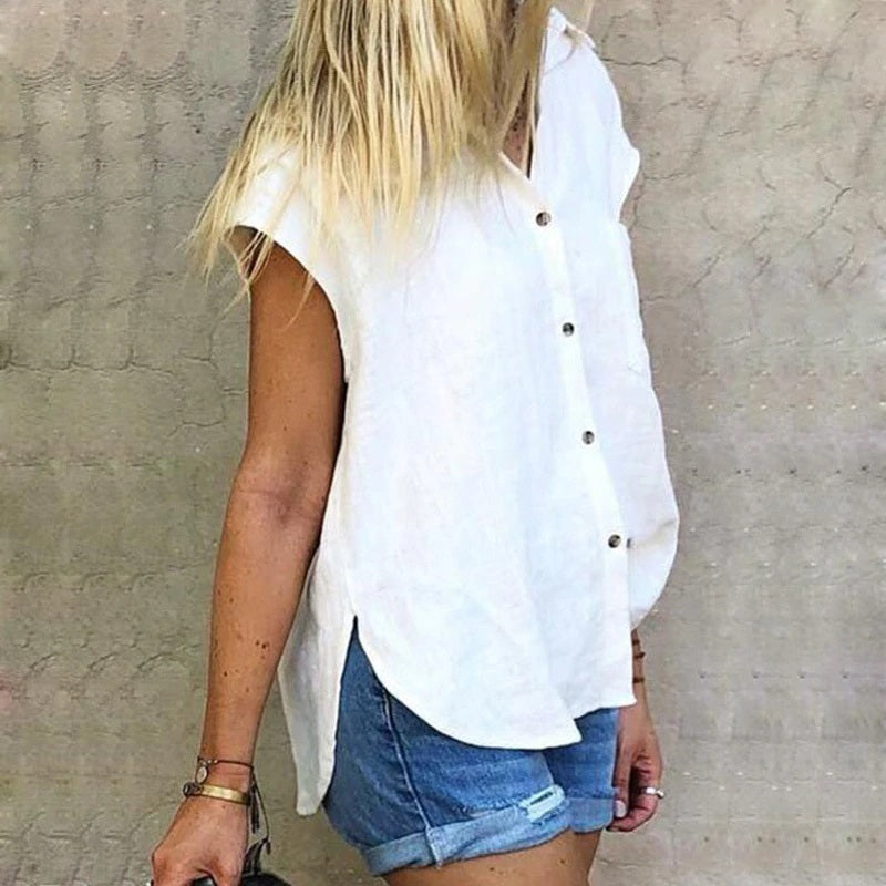 Casual Short Sleeve Blouse Shirt Mssza