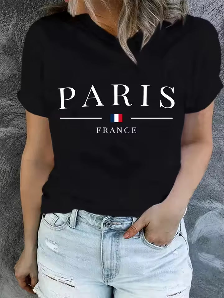 Casual Short Sleeve Crew Neck Funny Printed High Stretch T-shirt Mssza