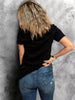Casual Short Sleeve Paris Print Crew Neck High Stretch T-shirt Mssza