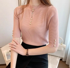 Casual Short Sleeve Tops Pull Short Sleeve Pullover Knitted Clothes Tops Mssza