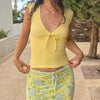 Casual Short Sleeve V-neck Fitted Streetwear Crop Top Mssza