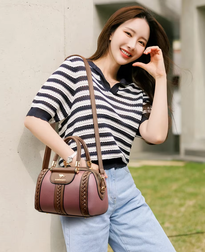 Casual Silt Pocket High Quality Leather Versatile Messenger Shoulder Crossbody Bags Mssza