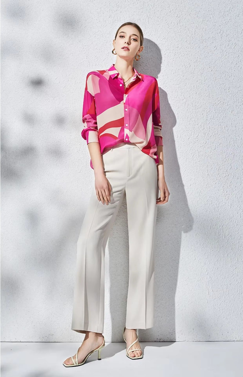 Casual Single Breasted Button-Down Slight Stretch Shirt Mssza