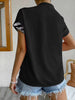 Casual Single Breasted Floral V-Neck Short Sleeve Bohemian Printed Shirt Mssza