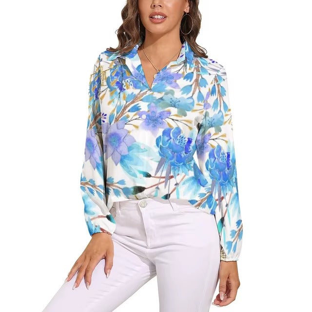 Casual Single Breasted Graphic Printed Shirts Blouse Mssza