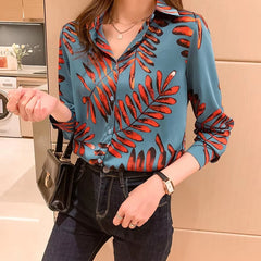Casual Single Breasted Long Sleeve Printing Shirts Mssza
