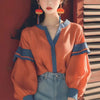 Casual Single Breasted Patchwork Long Sleeves Regular Fit Loose Shirts Mssza