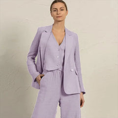 Casual Single Breasted Notched Pockets Peak Lapel Slim Fit Office Daily 3 Piece Suits Mssza