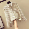 Casual Single Breasted Striped Patchwork With Pocket Loose Shirt Mssza