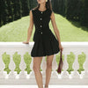 Casual Sleeveless Cardigan Top And Retro Vest Ball Skirt Two Pieces Set Mssza