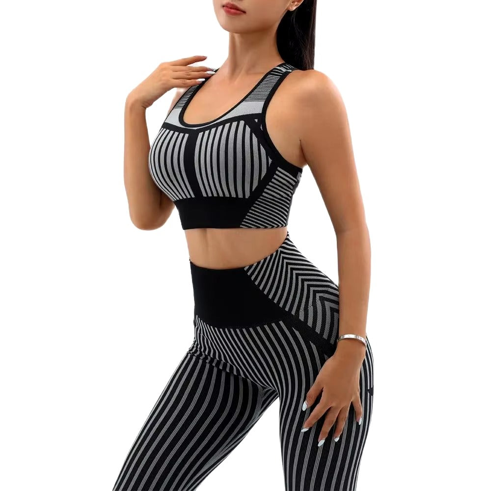 Casual Sleeveless Crop Top High Waist Leggings Seamless Yoga Set Mssza